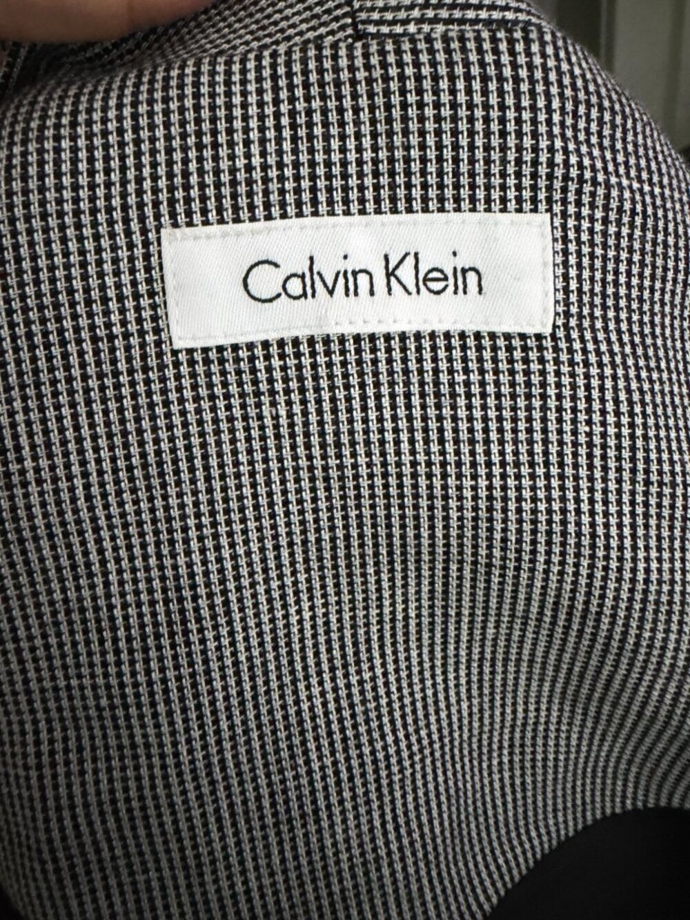 CALVIN KLEIN Gray Black Patterned Blazer Jacket Size 6 - Picture 6 of 7